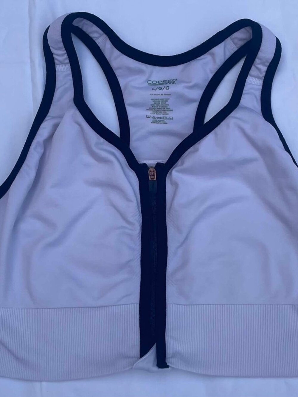 COPPERfit Women’s Sports Bra with Front Zipper, Size L